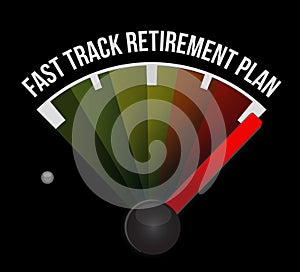 Fast track retirement plan speedometer photo