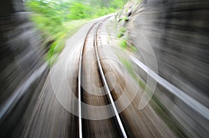Fast train blurred