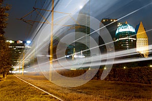 Fast Train at The Hague Cityscape