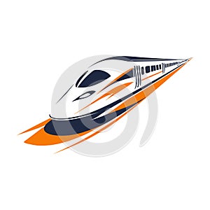 Fast train llogo design. High speed rail icon. Vector illustration