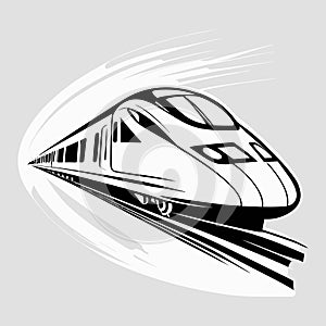 Fast train llogo design. High speed rail icon. Vector illustration