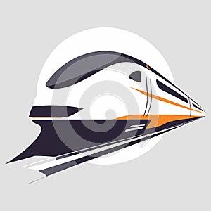 Fast train llogo design. High speed rail icon. Vector illustration