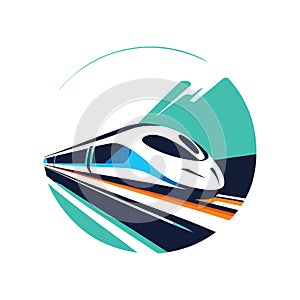 Fast train llogo design. High speed rail icon. Vector illustration