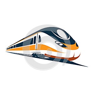 Fast train llogo design. High speed rail icon. Vector illustration