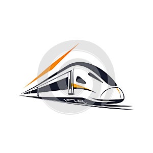 Fast train llogo design. High speed rail icon. Vector illustration