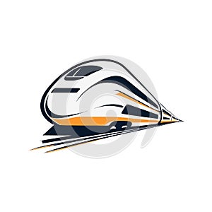 Fast train llogo design. High speed rail icon. Vector illustration