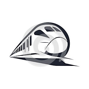 Fast train llogo design. High speed rail icon. Vector illustration