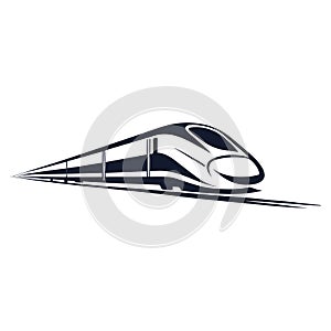 Fast train llogo design. High speed rail icon. Vector illustration