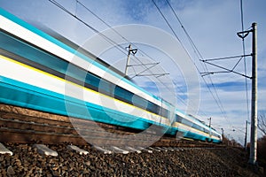 Fast train on a lovely summer day