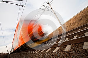 Fast train on a lovely summer day