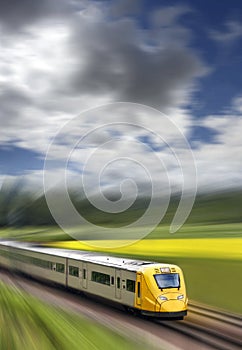 Fast train in motion