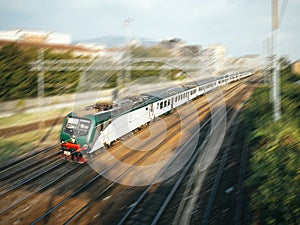 Fast train moving