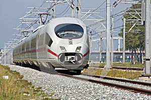 Fast train running in the Netherlands