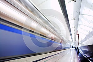 Fast train in subway