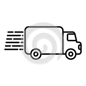Fast truck delivery icon outline vector. Velocity parcel