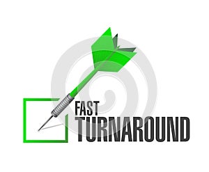 fast turnaround check dart sign illustration