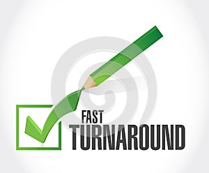 fast turnaround check mark sign