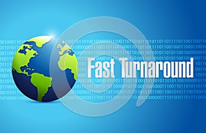 fast turnaround globe sign illustration