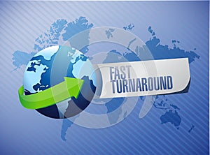 fast turnaround globe sign illustration design
