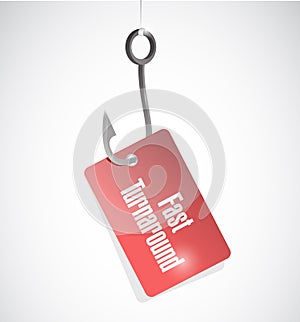 fast turnaround hook tag sign illustration