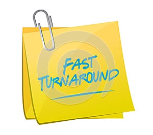 fast turnaround memo post sign