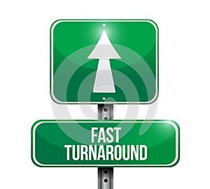 fast turnaround road sign illustration