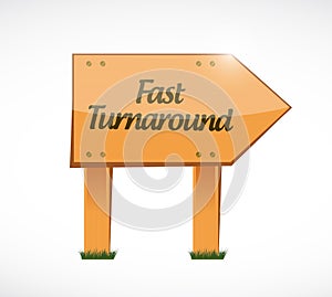 fast turnaround wood sign illustration