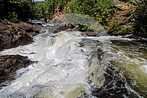 Fast Water Frozen In Action At Egan Chutes Waterfall