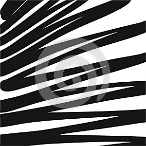 Fast wavy lines compostition. Black and white illustration