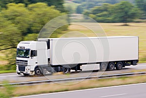 Fast white truck