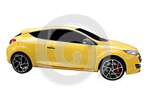 Fast yellow car