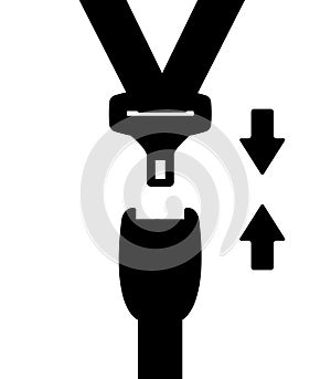 Fasten seat belt icon. Safe trip symbol. Safety belt sign flat illustration concept