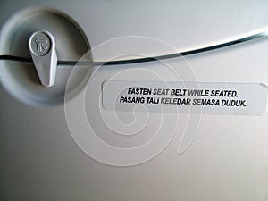 Fasten Seat Belt Sign photo