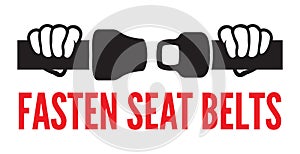 Fasten your seat belts icon photo