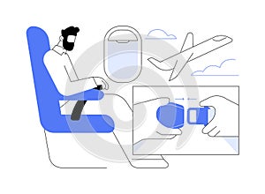 Fasten your seatbelt abstract concept vector illustration.