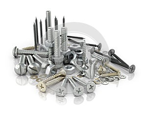 Fasteners, bolts, nuts and screws and screws photo