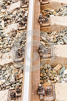 Fastening the rail to the sleeper with a bolt