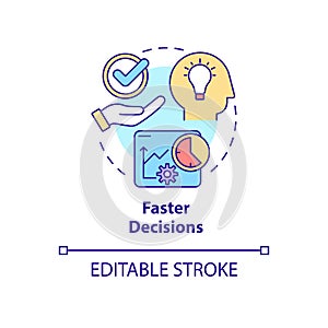 Faster decisions concept icon