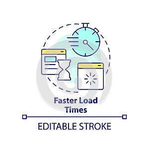 Faster load times concept icon