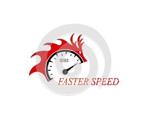 Faster Speed car logo template vector illustration