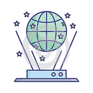 Fastest wifi router  Flat inside vector icon which can easily modify or edit