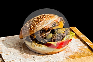 Fastfood big hamburger