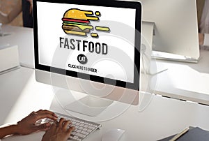 Fastfood Burger Junk Meal Takeaway Calories Concept