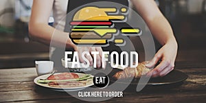 Fastfood Burger Junk Meal Takeaway Calories Concept