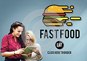 Fastfood Burger Junk Meal Takeaway Calories Concept