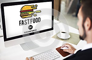 Fastfood Burger Junk Meal Takeaway Calories Concept