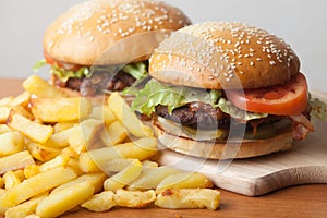 Fastfood: burgers and fries