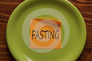 Fasting written on note Concept