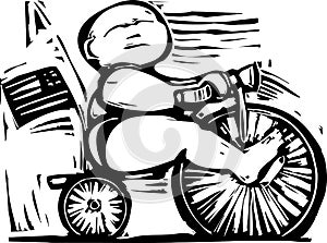 Fat Baby on tricycle