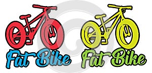 Fat bike fluo vector design sticker illustration
